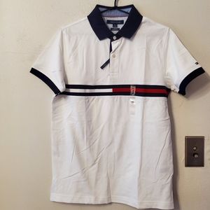 Tommy Hilfiger TH Flex Polo - Slim Fit - white, navy blue, red